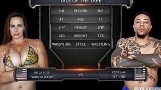 Sex Wrestling As Bella Rossi Beats Eddie Jaye Then Rides His BBC